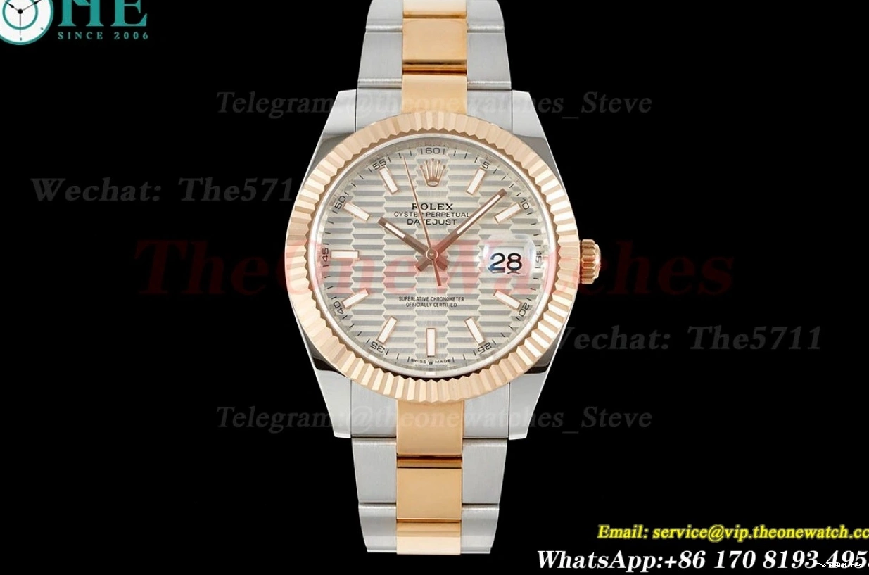 SS Oys Textured EWEF Datejust RG 41mm 126331 Silver A3235 Dia 1209